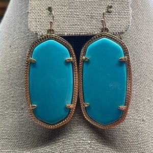 Kendra Scott earrings Turquoise with gold trim
